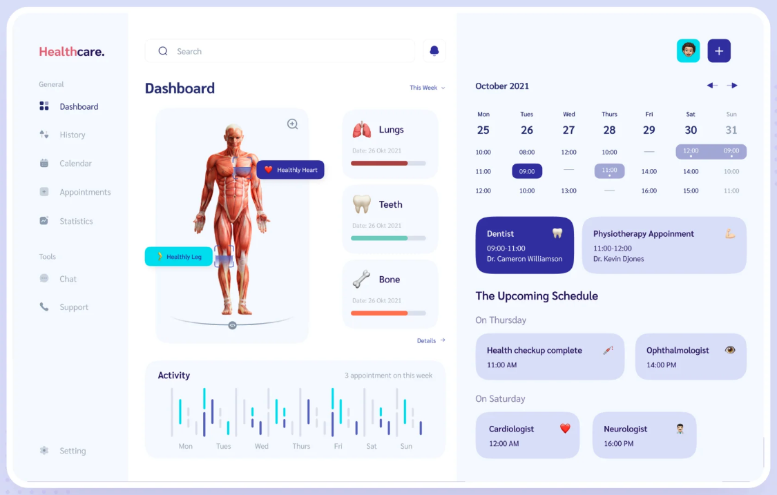 Healthcare software development - HIPAA-compliant patient portals and medical apps
